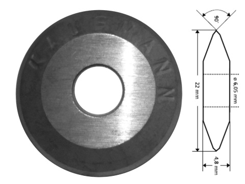 Kółko tnące Kaufmann 22 mm PROFI, profesjonalne, mocno utwardzone