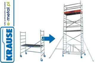 KRAUSE - Aluminiowe Rusztowanie Jezdne - PROTEC 2,0 x 0,70m, - wys.rob. 5,30m