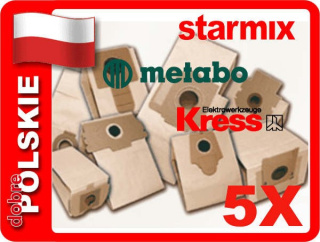 KS02 worki do odkurzaczy GS / HS / AS 30-35 l Starmix, Kress RS 1400 EA, kpl 5 szt