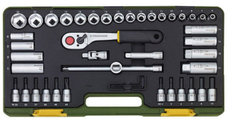 PROXXON Zestaw kompaktowy. 3/8". 44 części.