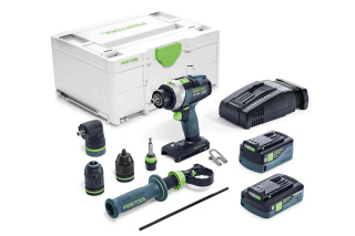 Festool akumulatorowa wiertarko-wkrętarka udarowa QUADRIVE TPC 18/4 5,2/4,0 I-Set/XL-SCA