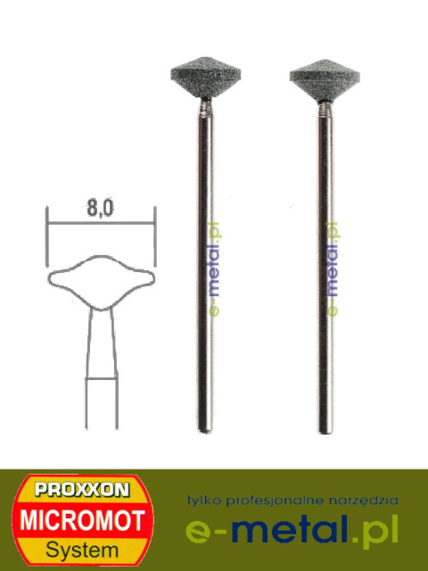 Karborundowe końcówki szlifierskie Proxxon 8.0 mm x2szt.