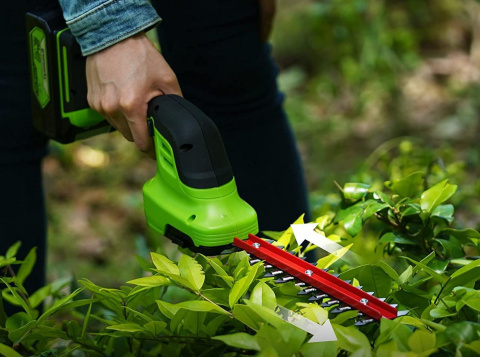 Greenworks 24V Nożyce do podcinania trawy i żywopłotów G24SHTK2 zestaw Ład. 2Ah