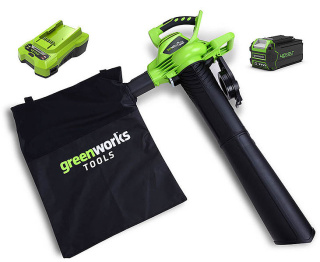 Greenworks 40V dmuchawa/odkurzacz Greenworks GD40BVK4 zestaw ładowarka aku 4Ah