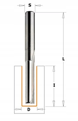 Frez trzpieniowy prosty CMT HM D=8 I=31,7 L=60 S=8