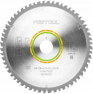Festool tarcza pilarska z zębem drobnym 216x2,3x30 W60 do KS 60