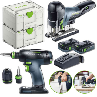 Festool zestaw akumulatorowy Wyrzynarka PSC 420 + wiertarko-wkrętarka T 18