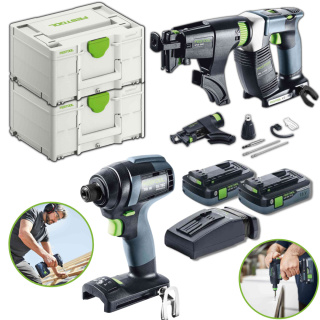 Festool zestaw akumulatorowy wkrętarka DWC 18-4500 + zakrętarka udarowa TID 18