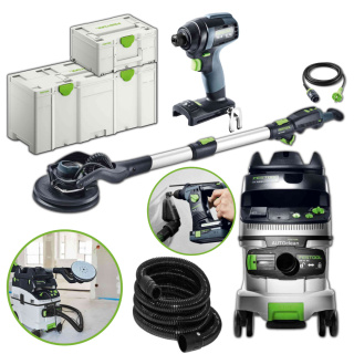 Festool zestaw Szlifierka PLANEX LHS 2 225 + odkurzacz CTL 36 E AC PLANEX + zakrętarka udarowa TID 18