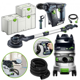 Festool zestaw Szlifierka PLANEX LHS 2 225 PLUS odkurzacz CTL 36 E AC PLANEX PLUS Młotowiertarka akumulatorowa BHC 18