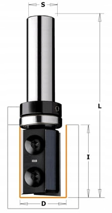 Frez trzpieniowy prosty z górnym łożyskiem CMT 19mm D=19 I=28,3 L=68,5 S=8 Z=2