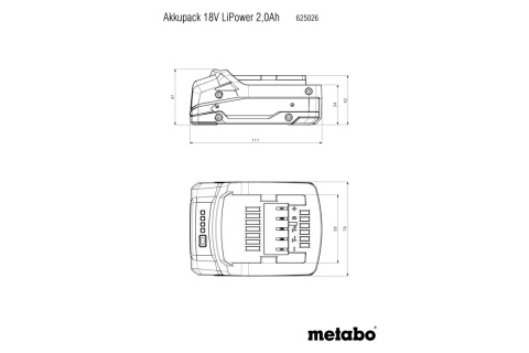 Akumulator Li-Ion Metabo 18 V 2 Ah