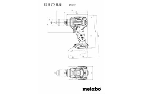 Wiertarko-wkrętarka akumulatorowa Metabo BS 18 LTX BL Q I metaBOX 145 L