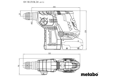 Młot udarowy Metabo KH 18 LTX BL 24 2x 5,5ah ładowarka ASC 145, w walizce metaBOX 165 L