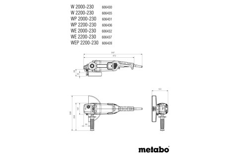 Metabo szlifierka kątowa WE 2200-230