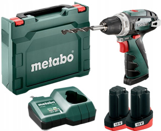 Wiertarko wkrętarka akumulatorowa Metabo PowerMaxx BS Basic 12V w zestawie z 2x aku i ładowarką