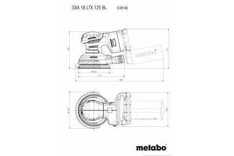 Akumulatorowa szlifierka mimośrodowa Metabo SXA 18 LTX 125 BL(carcass)