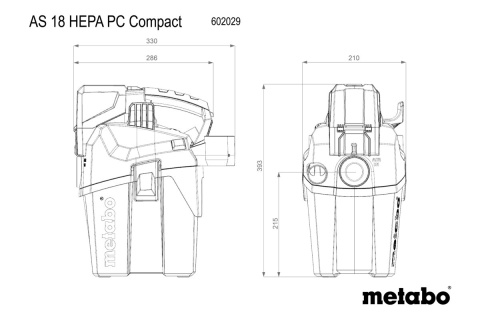 Odkurzacz akumulatorowy Metabo AS 18 HEPA PC Compact