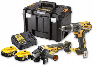 DeWalt 18V XR ZESTAW wkrętarka szlifierka HDD, TSTAK