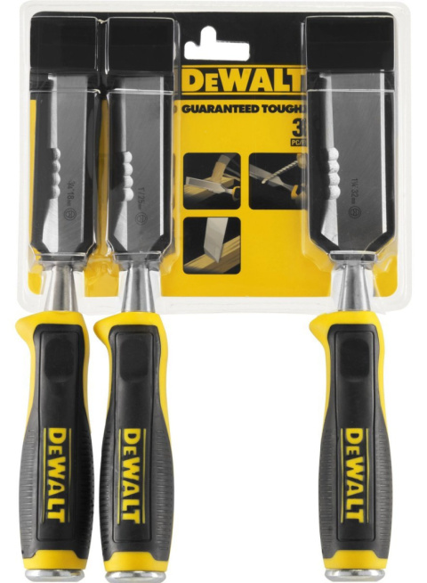 Dłuta z boczną krawędzią tnącą DeWalt 3 szt.