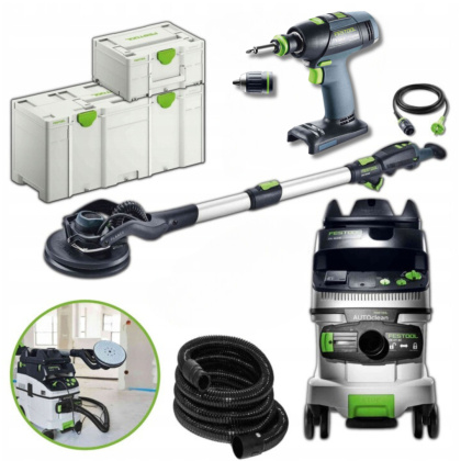 Festool zestaw: Szlifierka PLANEX LHS 2 225 + odkurzacz CTL 36 E AC PLANEX + Wkrętarka T18 basic