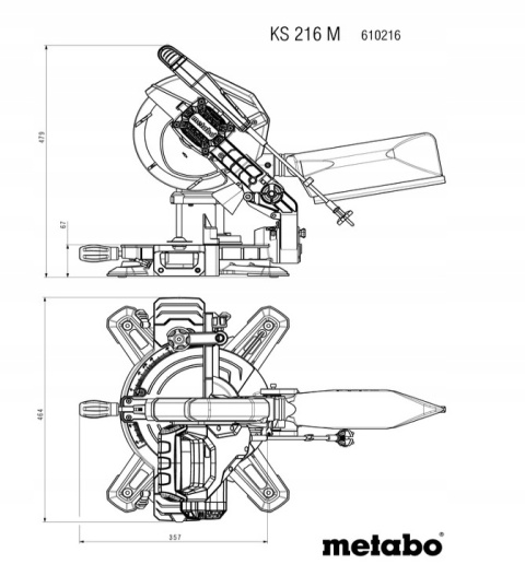 Piła Ukośnica Kapówka Metabo KS 216 M 1100 W 216 mm