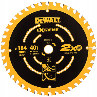 Tarcza do drewna DeWalt ELITE CSB 184 x 16mm 40T Piła tarczowa