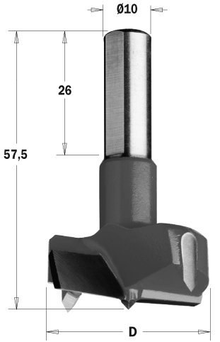 Wiertło Puszkowe CMT HW D=35 L=57,5 S=10x26 RH