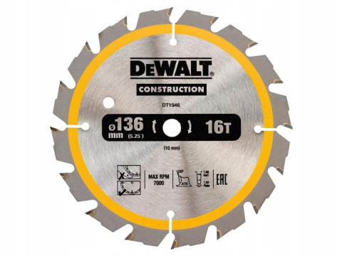 DeWalt TARCZA Piła do drewna 136X10MM 16T DC