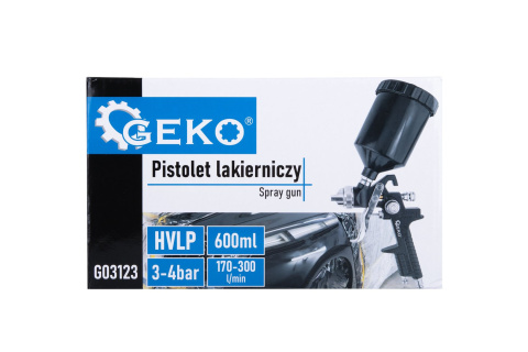 Pistolet lakierniczy GEKO HVLP - 4 dysze ( 1.3-1.4-1.7-2.0) Pistolet lakierniczy GEKO HVLP - 4 dysze ( 1.3-1.4-1.7-2.0)